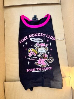 BOBBY JACK Pink Monkey Club 'Born to Dance' Girls' Black and Pink Graphic Tee